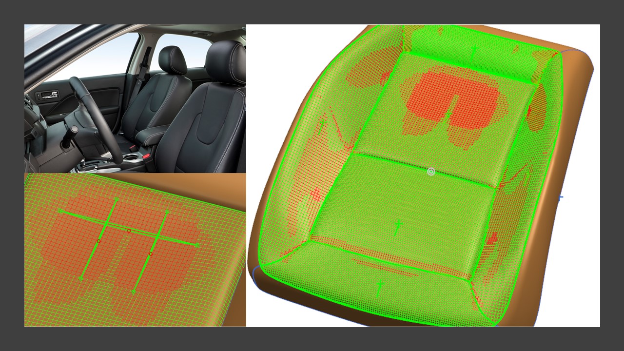 digitalized image of interior vehicle seat