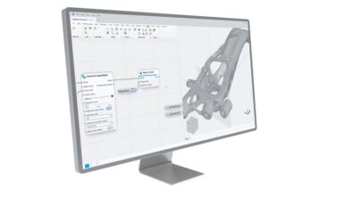 computer monitor showing design software