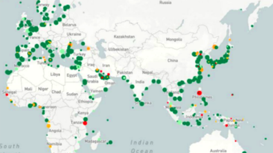 Portcast dashboard showing port status worldwide