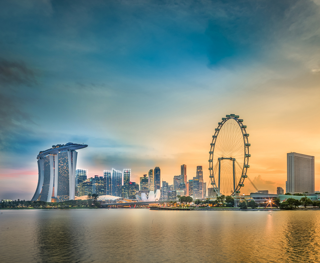 A photo of the Singapore skyline seen from water level. Sustaira recently expanded to APAC region with a presence in Singapore.