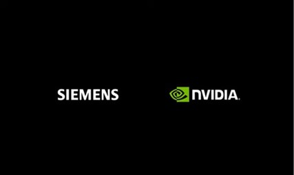 Siemens and NVIDIA logos displayed side by side on a black background.