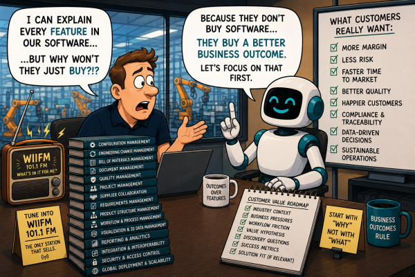 Value selling in manufacturing software: how AI helps sellers prepare better