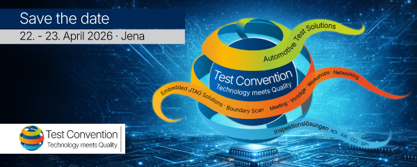 Banner promoting the Test Convention for Electronics Manufacturers