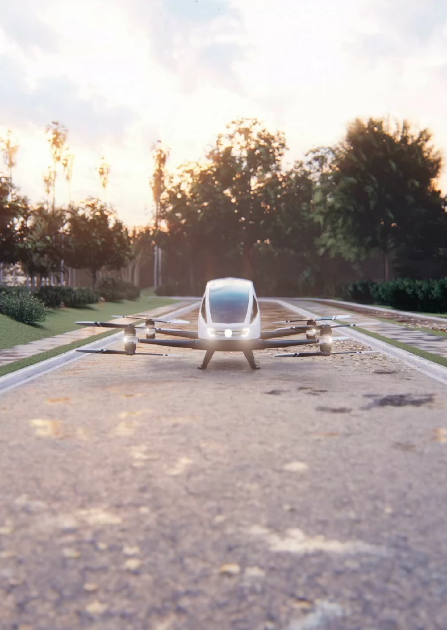 a model of an electric vertical take off and landing vehicle