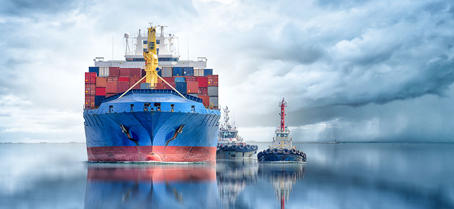 A container ship out at sea