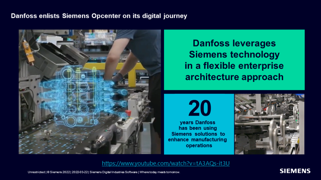 Danfoss Manufacturing Operations Management success slide.