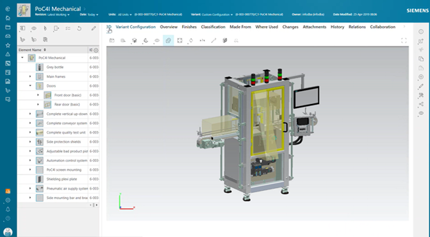 3D rendering of a configurable industrial bottling machine