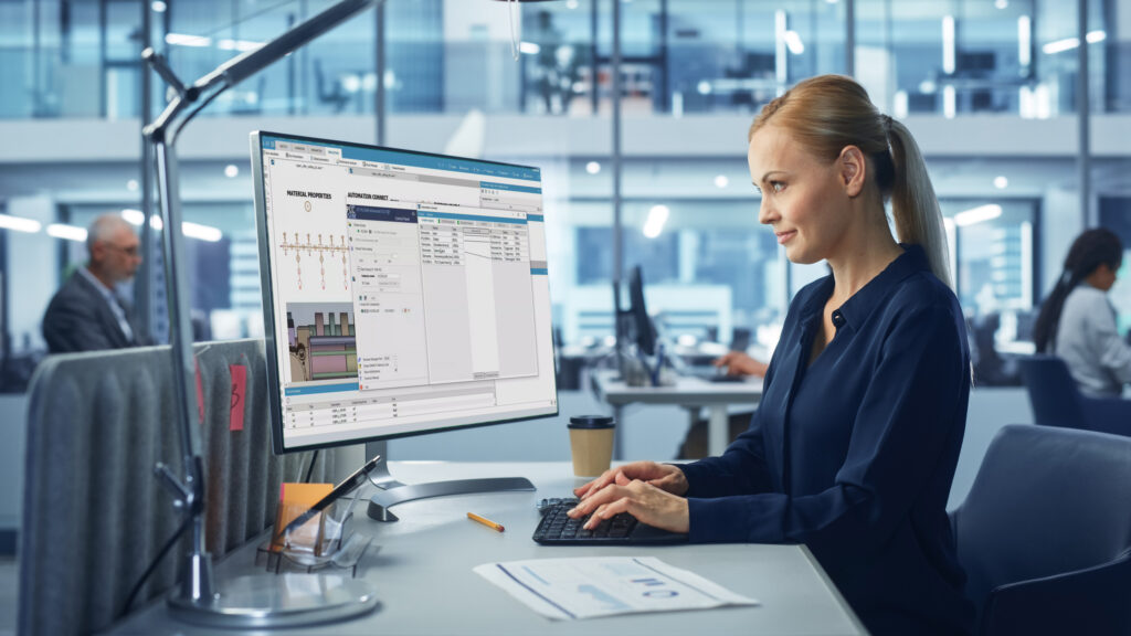 An engineer virtually commissions an industrial machine with multi-domain system simulation.