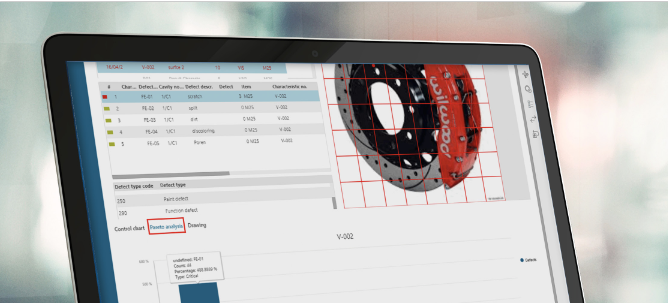 laptop screen showing Opcenter Quality Management software