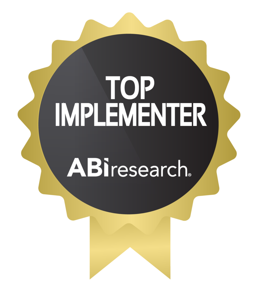 Image of the top implementer in discrete manufacturing award presented by ABI Research