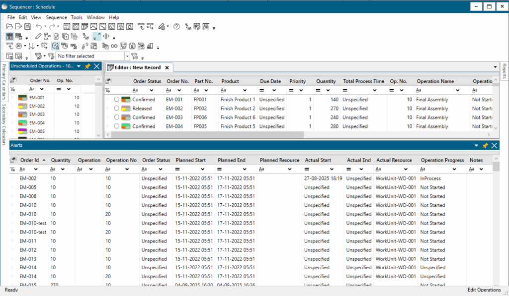 The Configurable Alerts Window in APS 2510