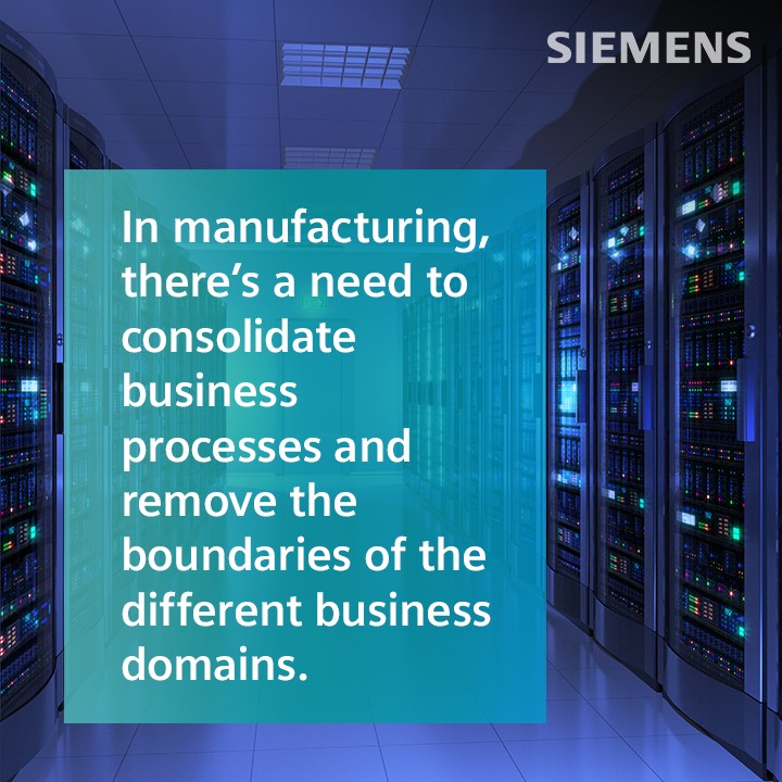 quality excellence graphic with text: "In Manufacturing there is a need to consolidat business processes and remove the boudaries of the different business domains."