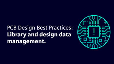text that says Library and design data management with an icon representing PCB design