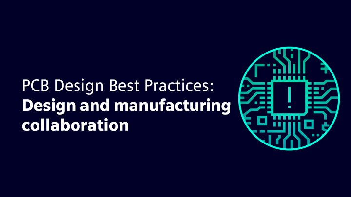 Illustration of a chip with text onscreen that says: design and manufacturing collaboration