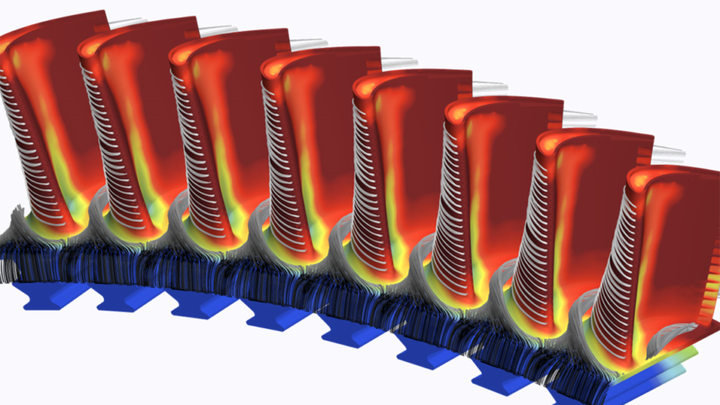 Simulation of gas turbine blade and vanes