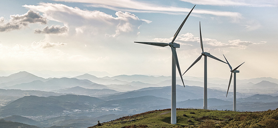Wind farm utilizing an executable digital twin to achieve operational excellence in energy and utilities.