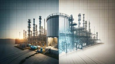 Chemical factory illustration