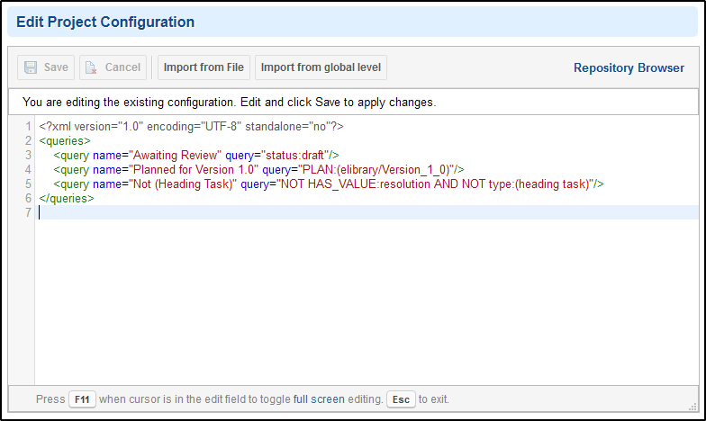 New XML editor in administration