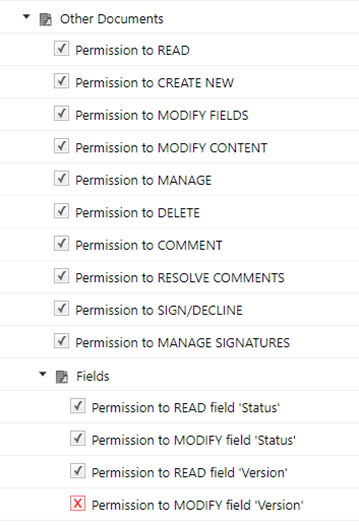 Per-field permissions configuration