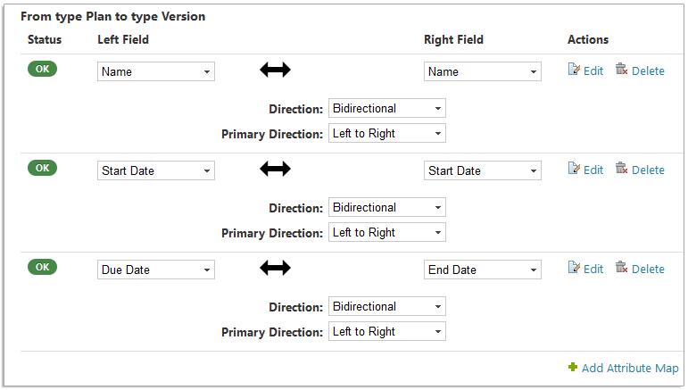 Mapping attributes for Plans