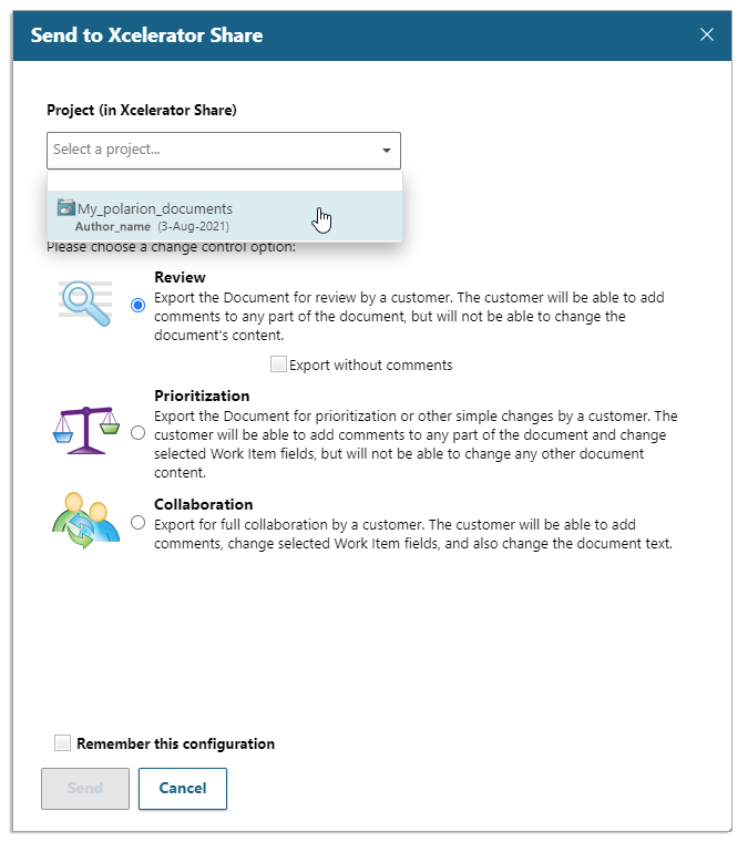 Select Xcelerator Share Project