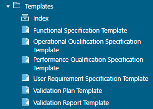 Templates to standardize requirement and qualification specification documents.
