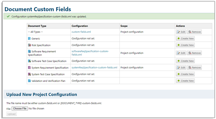 Define custom fields per LiveDoc type