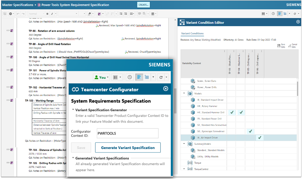 Variant Conditions Editor