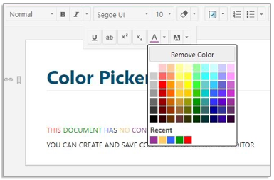 Rich Text Editor: Color Picker