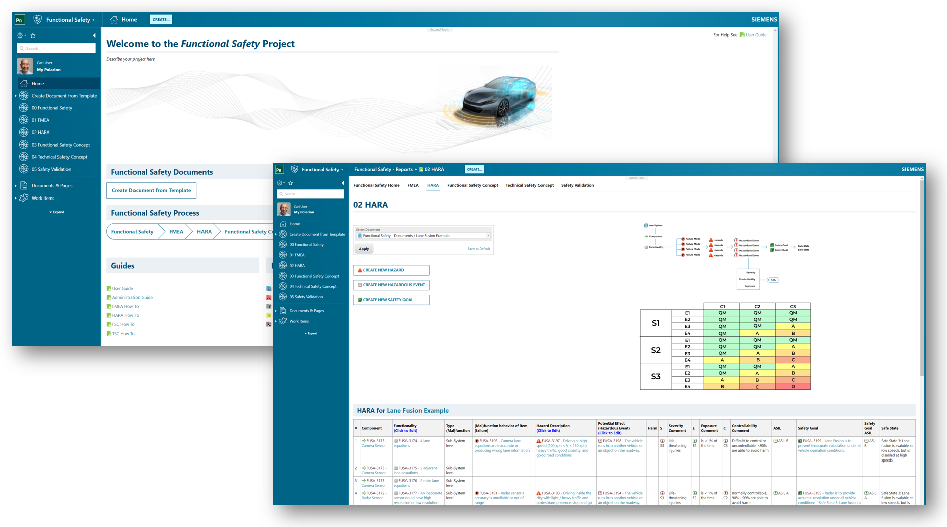 Screenshot Functional Safety project