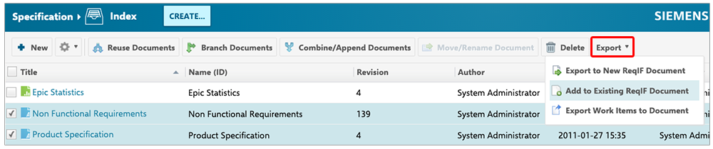 It's now easy to add documents to an existing ReqIF package.