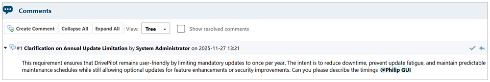 Mentions let you tag other users in a comment for better collaboration.