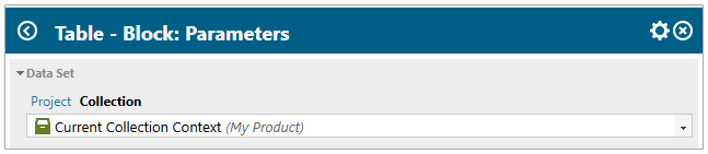 The new scope option set to Collections for the table widget.