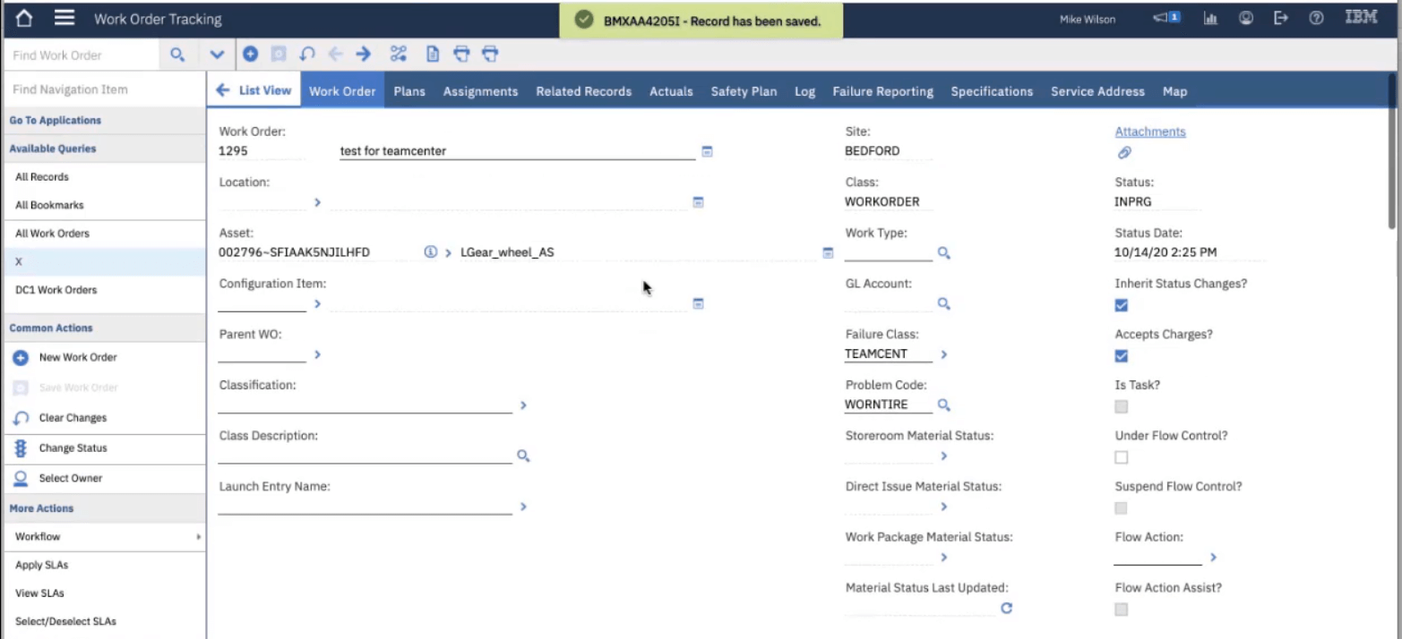 SLM Asset work order history