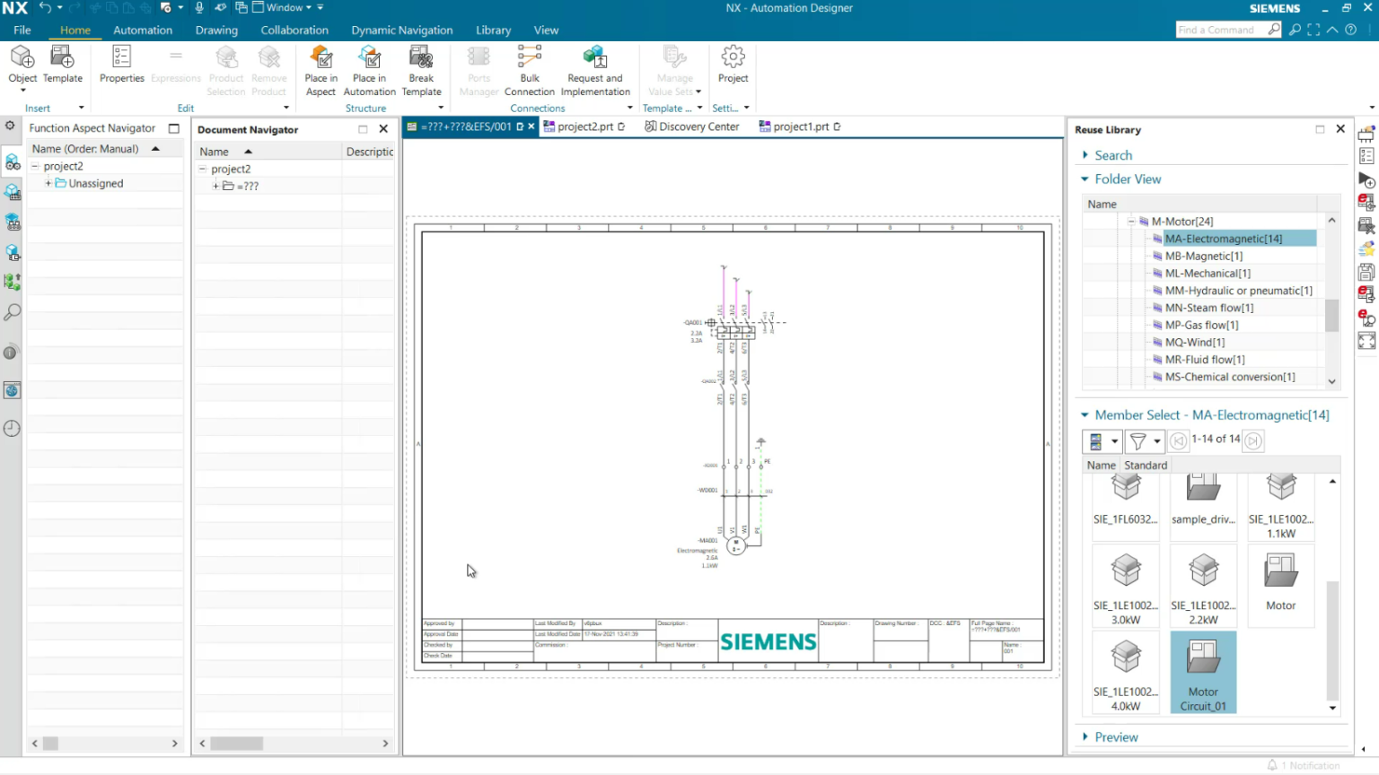 NX Industrial Electrical Design Creation and use of Template NX