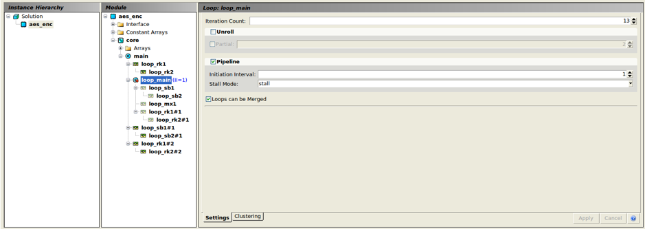 image of source code running through Catapult provides the same latency for the AES core