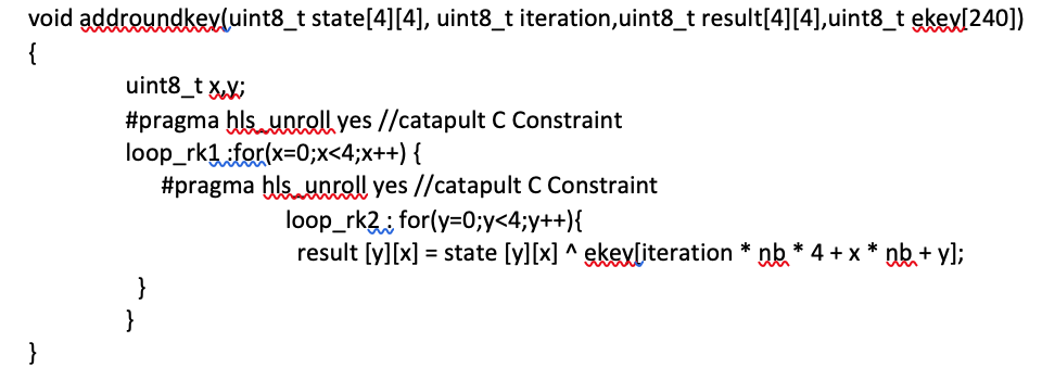 Catapult Pragma Location Code Snippet