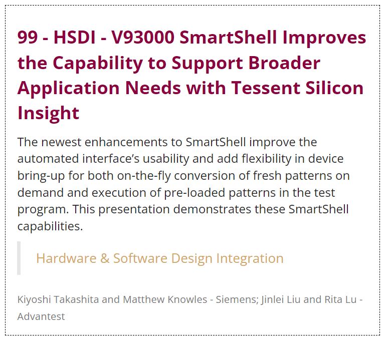 V93000 SmartShell Improves the Capability to Support Broader Application Needs with Tessent Silicon Insight