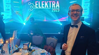 Picture of James Pickford at the Elektra awards banquet.