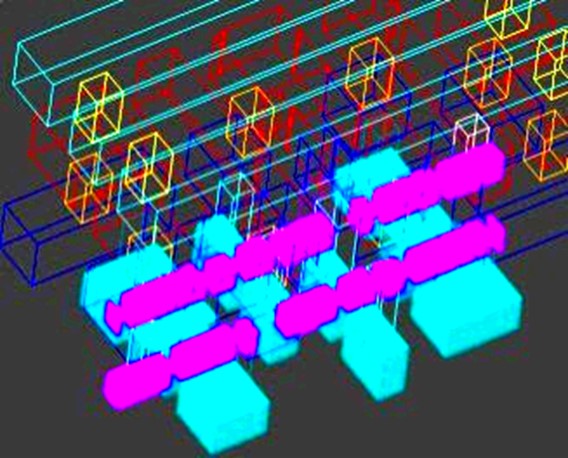Rendered image of IC interconnect.
