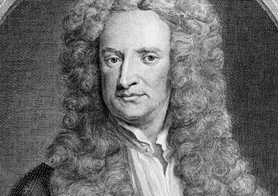 Image of an engraving of Isaac Newton by George Vertue made in 1726. It’s based on a portrait of Newton by Sir Godfrey Kneller in 1702.