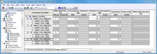 Easy to use, single editing environment for design rule and constraint editing throughout the entire design process