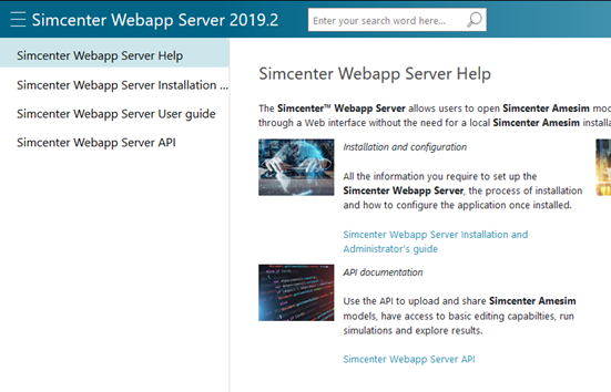Simcenter Webapp Server online documentation