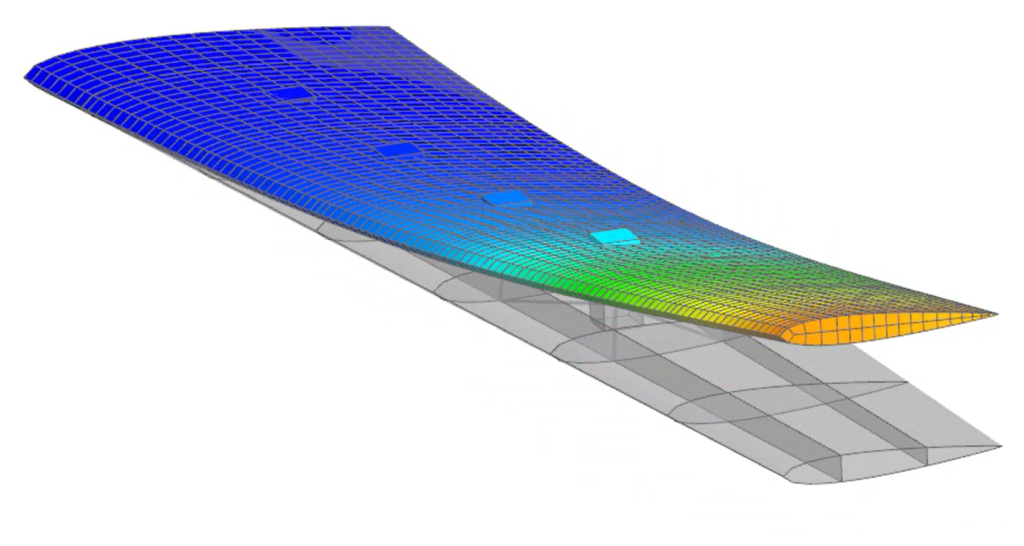 Simulation of an aircraft wing for GVT and flutter certification