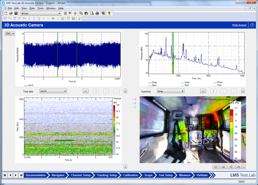 Simcenter Testlab 3D Acoustic Camera: 3D result view