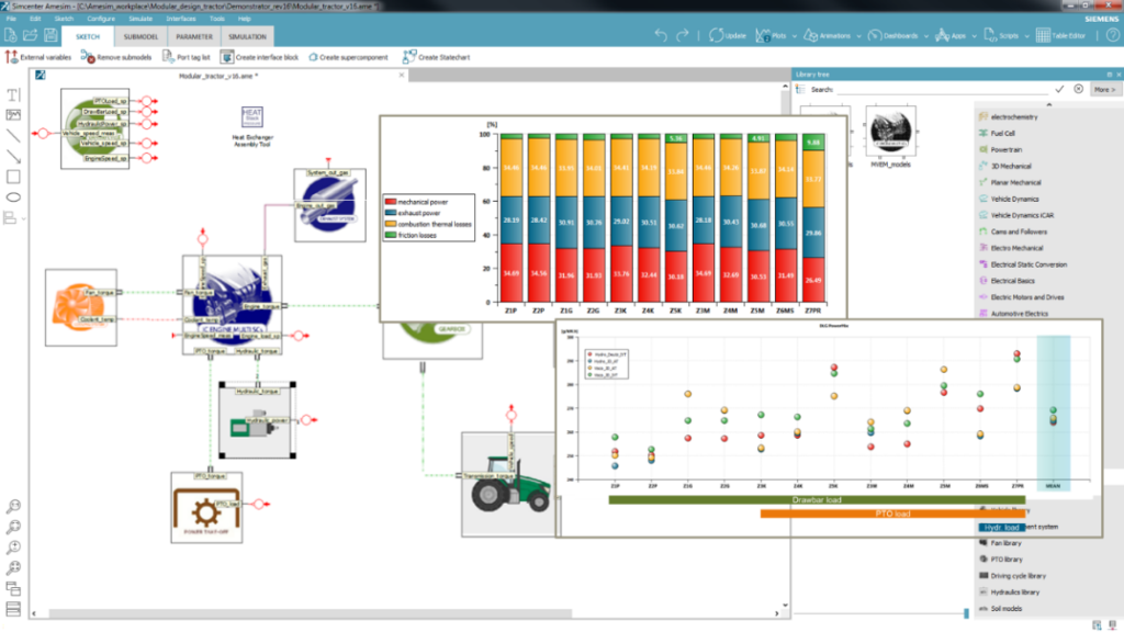 Simcenter Amesim for heavy equipment large engine optimization