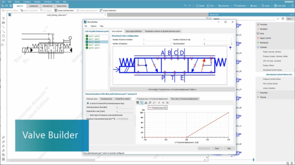 New Valve Builder capability available in Simcenter Amesim Student Edition