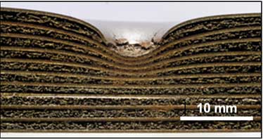 Image of impact on composites