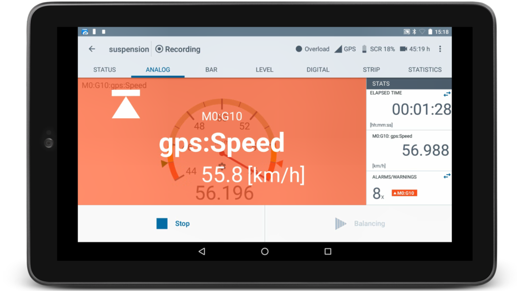 Live warnings & alarms in the Simcenter Testlab Control app