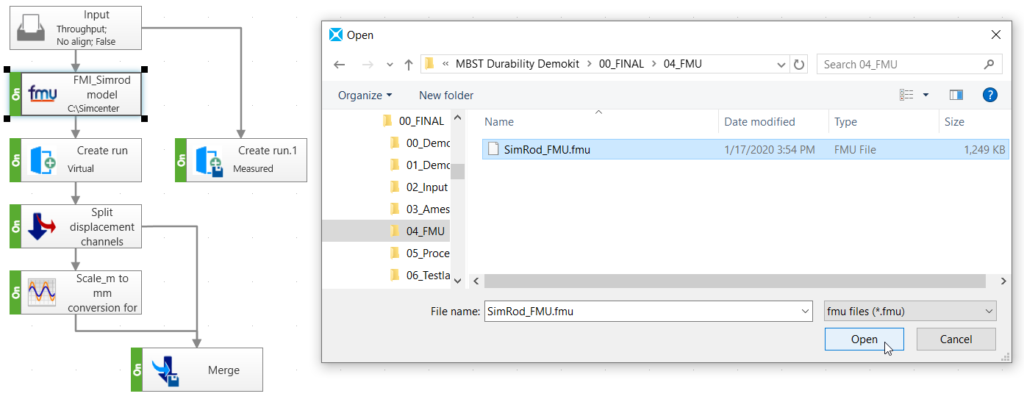 New run created as ‘Virtual’ thanks to Amesim model embedded in the FMU block